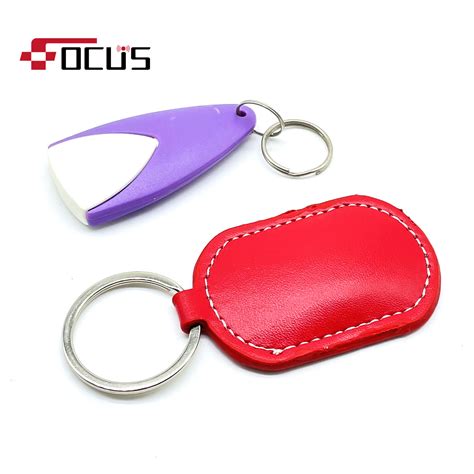 pu leather waterproof 125khz rfid key tag|125khz 13.56mhz Leather Contactless RFID Keychain.